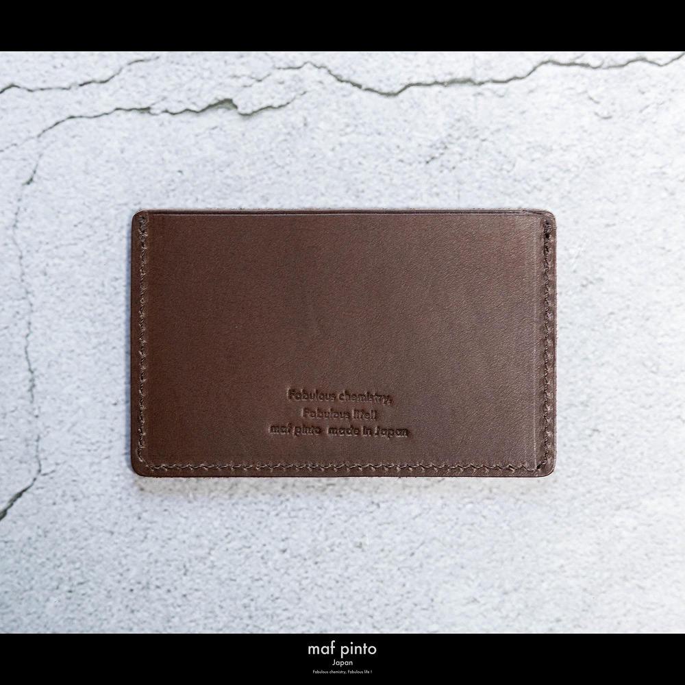 maf pinto (マフ ピント) カードケース 1枚 免許証 マイナンバーカード 薄型 スリム ダークブラウン レザー 本革 日本製