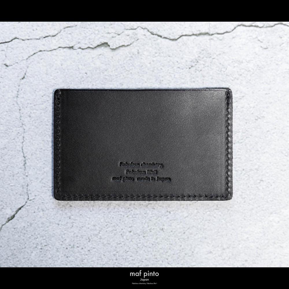 maf pinto (マフ ピント) カードケース 1枚 免許証 マイナンバーカード 薄型 スリム ブラック レザー 本革 日本製