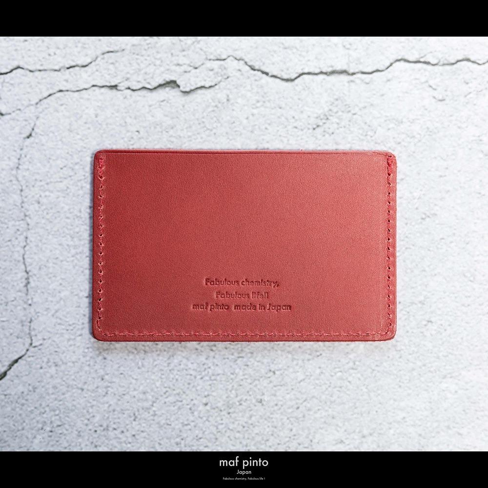 maf pinto (マフ ピント) カードケース 1枚 免許証 マイナンバーカード 薄型 スリム レッド レザー 本革 日本製