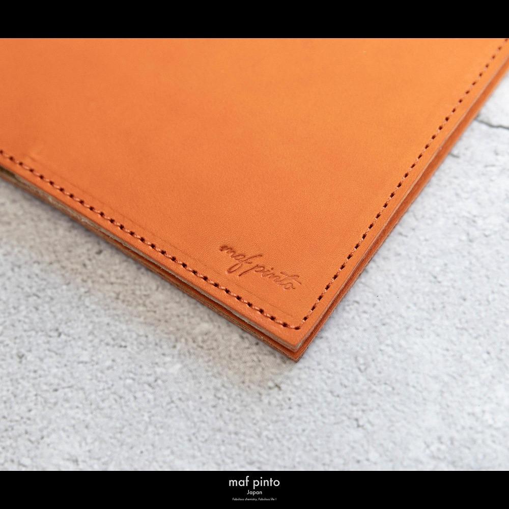 maf pinto (マフ ピント) ノートカバー B5サイズ オレンジシュリンク レザー 本革 日本製