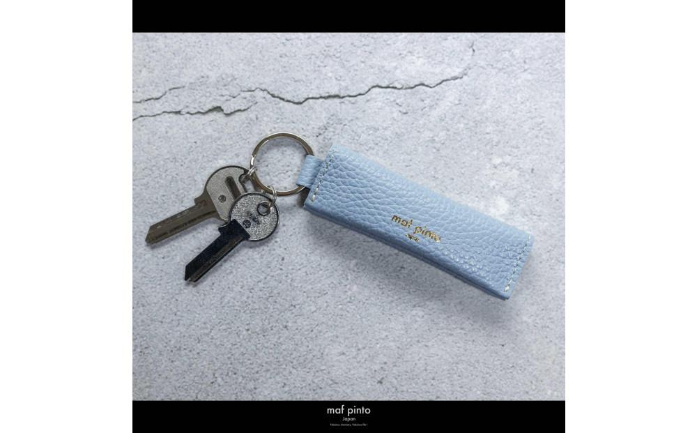 maf pinto (マフ ピント) キーリング キーホルダー 小銭入れ付き ミニ財布 ライトブルー ADRIA LINE レザー 本革 日本製