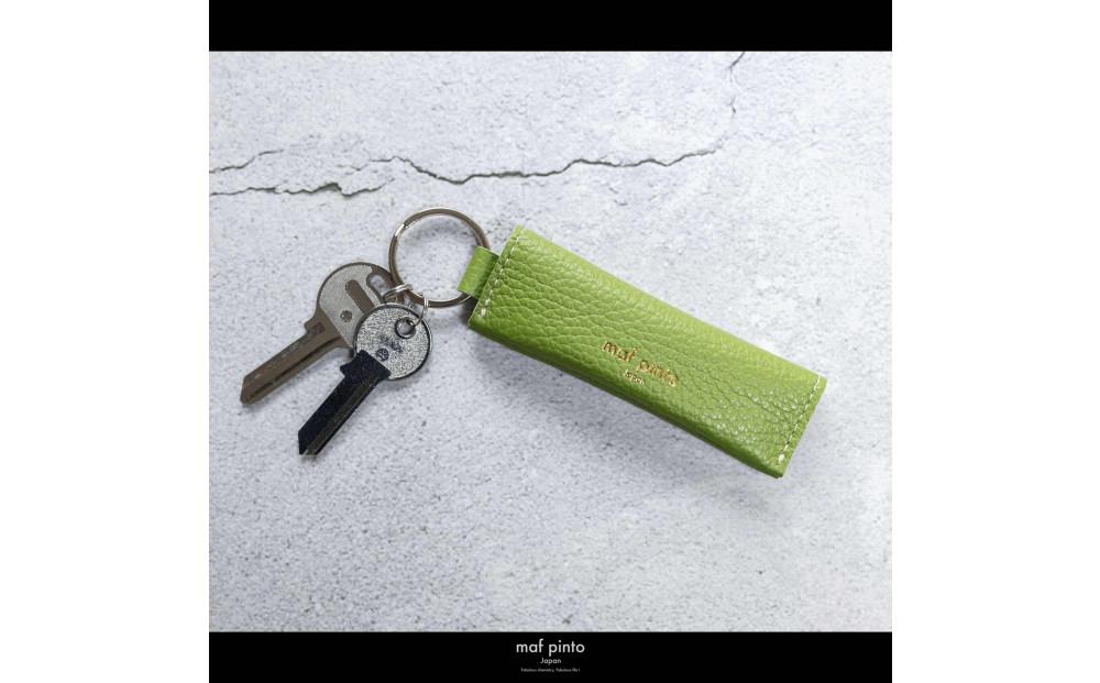maf pinto (マフ ピント) キーリング キーホルダー 小銭入れ付き ミニ財布 グリーンティー ADRIA LINE レザー 本革 日本製
