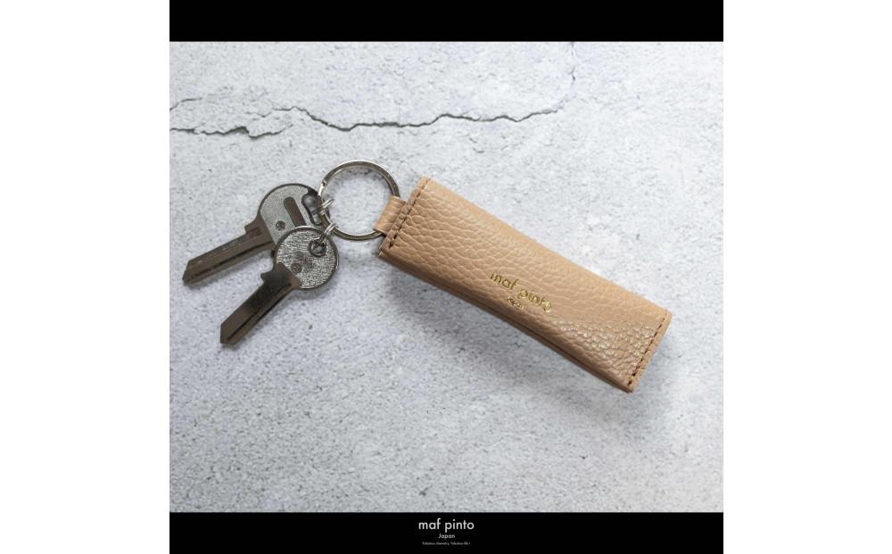 maf pinto (マフ ピント) キーリング キーホルダー 小銭入れ付き ミニ財布 カプチーノ ADRIA LINE レザー 本革 日本製