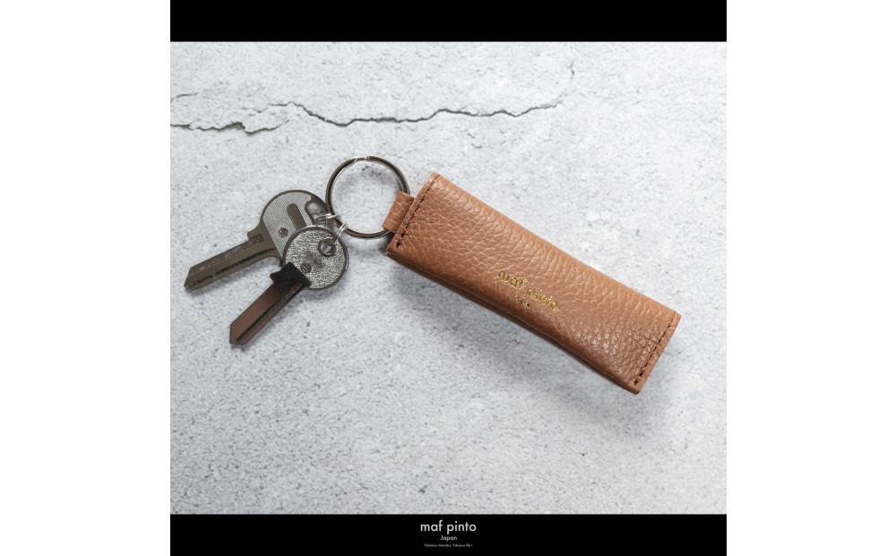 maf pinto (マフ ピント) キーリング キーホルダー 小銭入れ付き ミニ財布 キャラメル ADRIA LINE レザー 本革 日本製