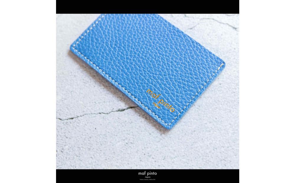 maf pinto (マフ ピント) カードケース 1枚 免許証 マイナンバーカード 薄型 スリム フレッシュブルー ADRIA LINE レザー 本革 日本製