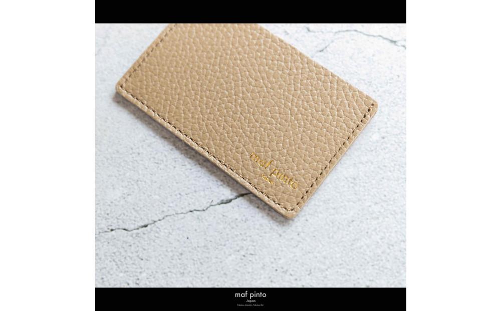 maf pinto (マフ ピント) カードケース 1枚 免許証 マイナンバーカード 薄型 スリム カプチーノ ADRIA LINE レザー 本革 日本製