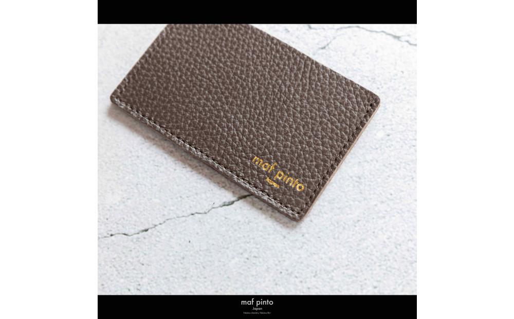 maf pinto (マフ ピント) カードケース 1枚 免許証 マイナンバーカード 薄型 スリム チョコレート ADRIA LINE レザー 本革 日本製