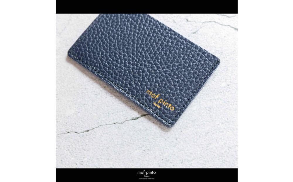 maf pinto (マフ ピント) カードケース 1枚 免許証 マイナンバーカード 薄型 スリム ネイビー ADRIA LINE レザー 本革 日本製