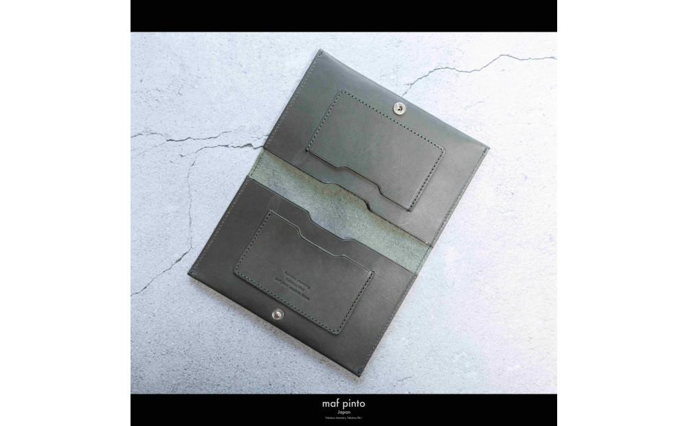 maf pinto (マフ ピント) 通帳ケース 通帳入れ カード収納 グレー レザー 本革 日本製