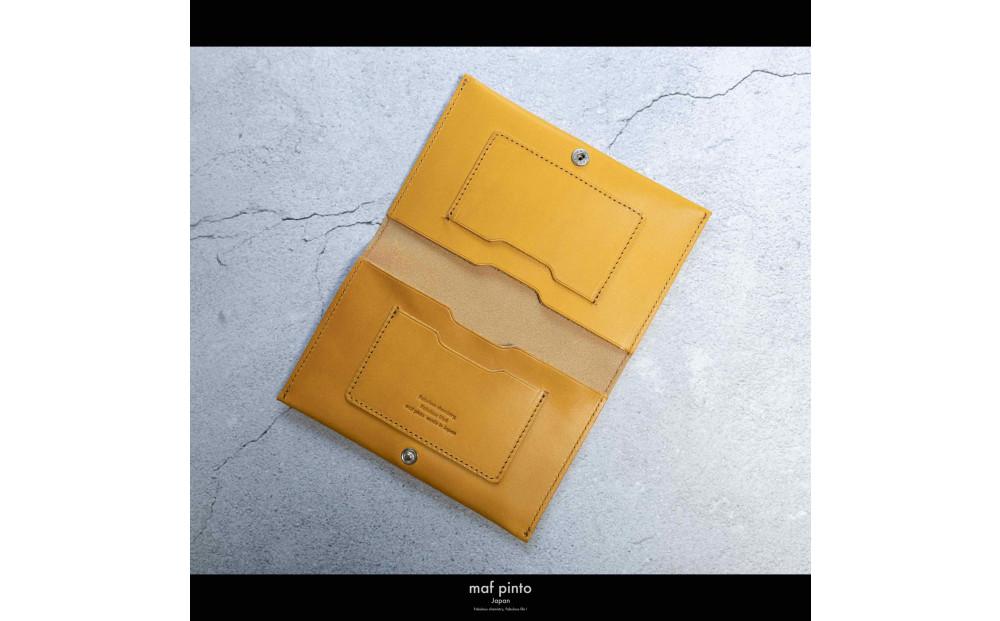 maf pinto (マフ ピント) 通帳ケース 通帳入れ カード収納 イエロー レザー 本革 日本製