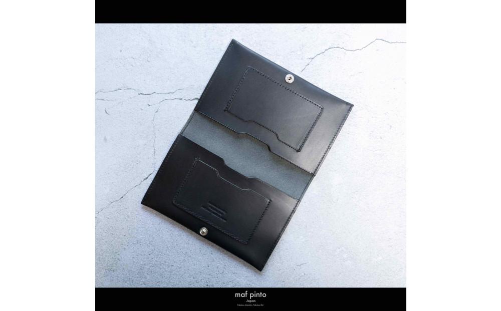 maf pinto (マフ ピント) 通帳ケース 通帳入れ カード収納 ブラック レザー 本革 日本製
