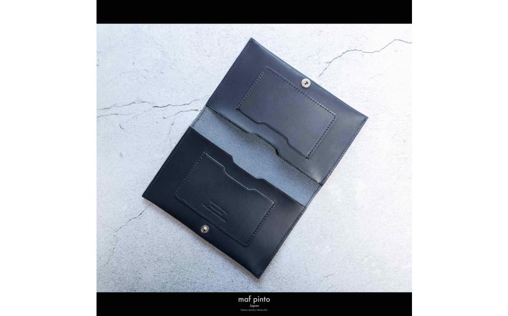 maf pinto (マフ ピント) 通帳ケース 通帳入れ カード収納 ネイビー レザー 本革 日本製