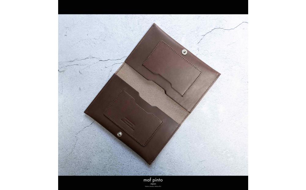 maf pinto (マフ ピント) 通帳ケース 通帳入れ カード収納 ダークブラウン レザー 本革 日本製