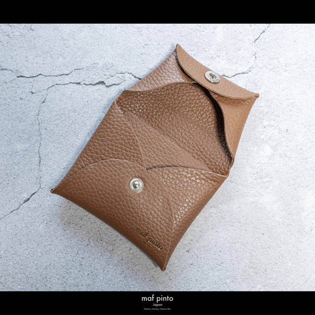 maf pinto (マフ ピント) ミニ財布 コンパクト ウォレット 小型 小銭入れ カードケース レザー 本革 61キャラメル