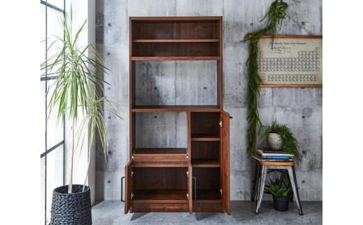 【開梱設置】食器棚 レンジ台 キッチンボード 令和 幅83 ウォールナット