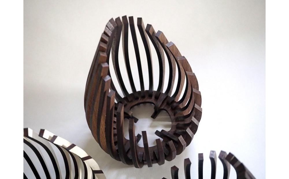 LED キャンドルホルダー 木製 レーザー加工雑貨 ウォールナット インテリア雑貨 キャンドルホルダー001 2個セット