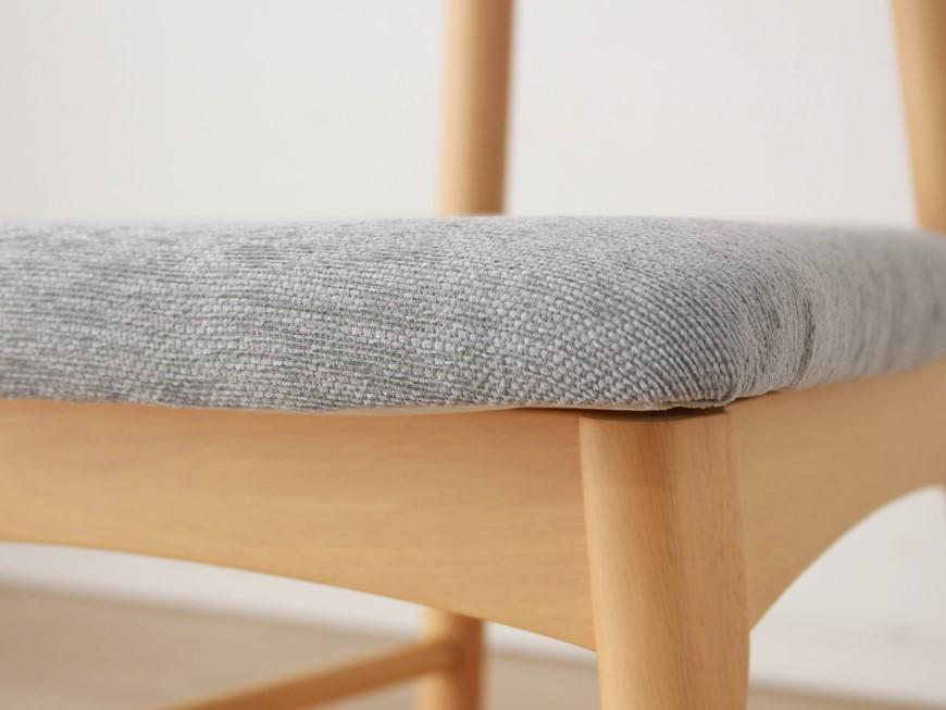 ダイニングチェア ハーフムーン 肘無 【ラバー・アッシュ無垢】＜カラー選択可＞