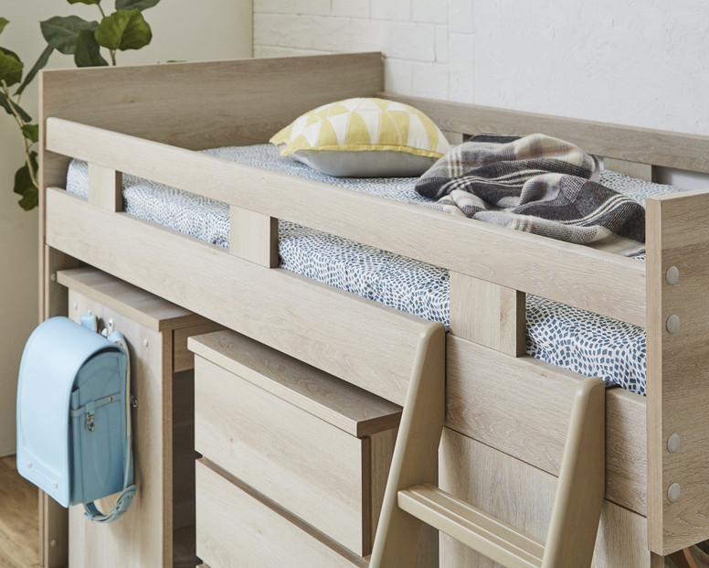 【玄関渡し】”コンパクト”国産組み換え式システムベッド【マッシュ】グレージュ