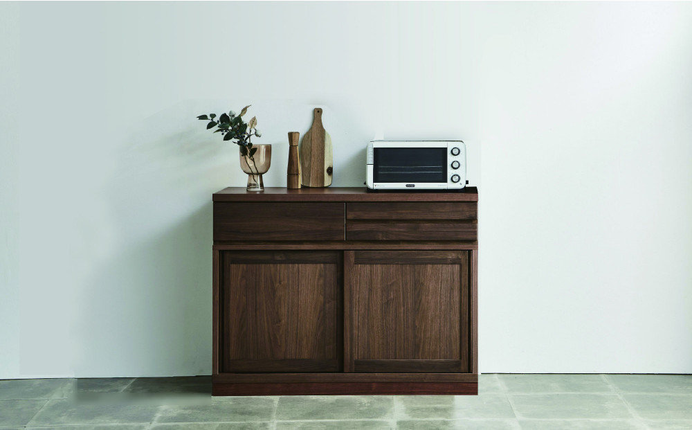 無垢リビング家具エリア2(キャビネット・カウンターボード・食器棚)120cm【2色】