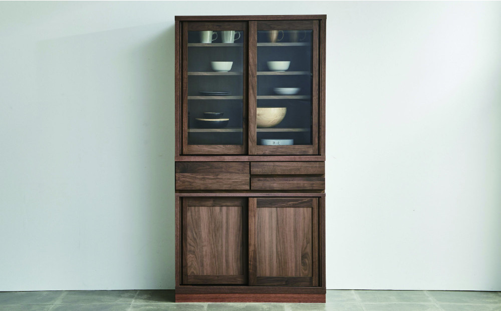 無垢リビング家具エリア2(キャビネット・ダイニングボード・食器棚)120cm【2色】