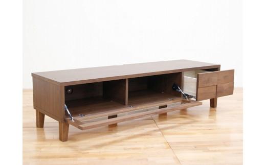 テレビ台 テレビボード 幅150 ウォールナット 無垢材 引き出し 収納 デッキ収納 TV台 ローボード 脚付き 大川家具 丸田木工 ボニー
