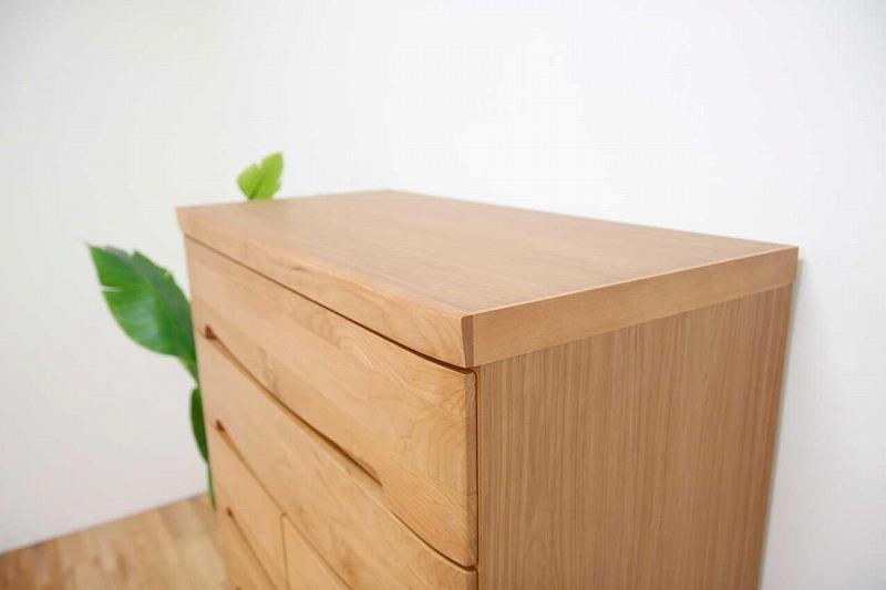 チェスト タンス 幅88 6段 奥行44 ナチュラル色 アルダー材 木製 桐たんす 箪笥 婚礼 衣類収納 完成品 大川家具 丸田木工 サーフ