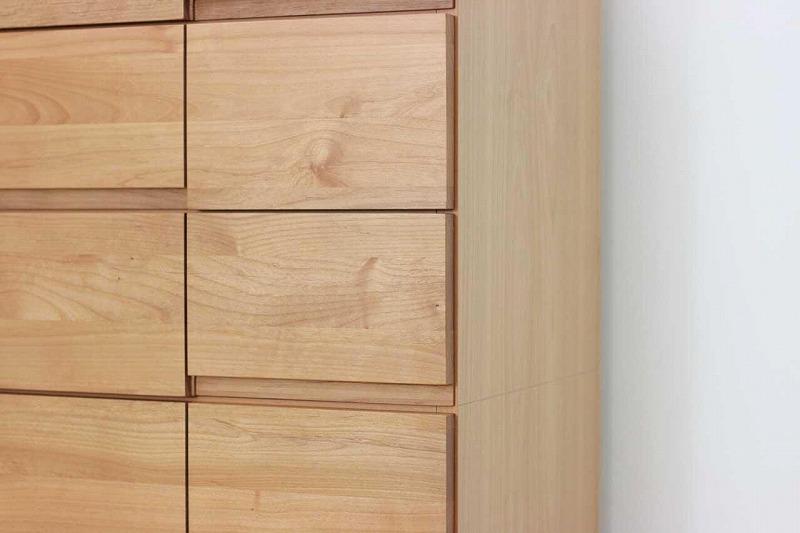 チェスト タンス 幅118 5段 奥行44 アルダー 無垢 桐たんす 箪笥 婚礼 衣類収納 大川家具 丸田木工 ココ