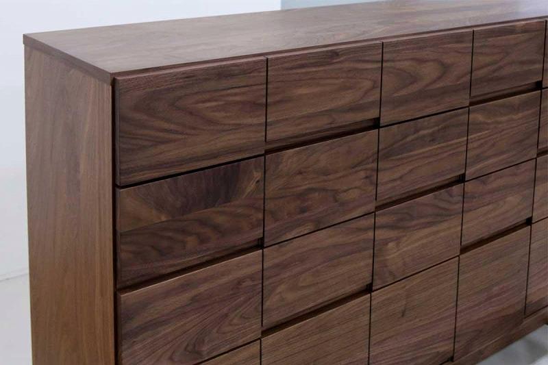 チェスト タンス 幅151 5段 奥行44 ウォールナット 無垢 桐たんす 箪笥 婚礼 衣類収納 大川家具 丸田木工 ココ