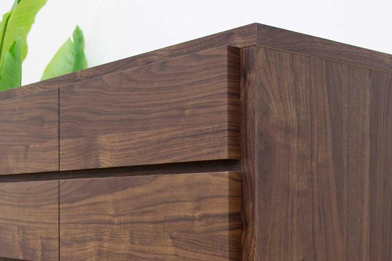 チェスト タンス 幅120 4段 奥行44 ウォールナット色 桐たんす 箪笥 婚礼家具 衣類収納 完成品 大川家具 丸田木工 キューブ