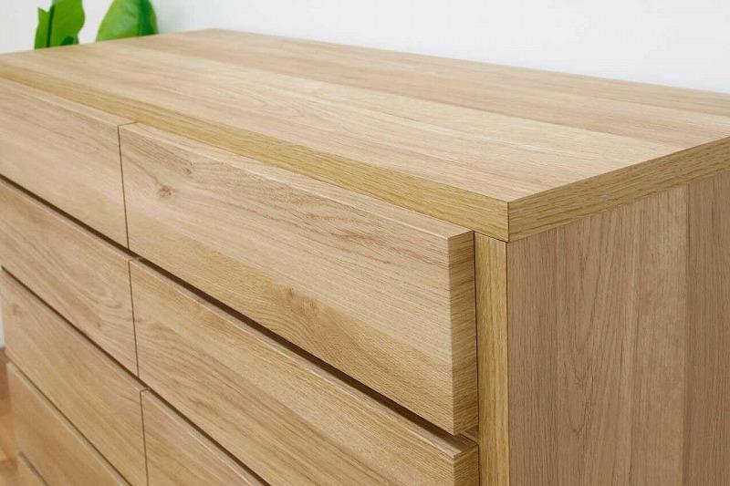 チェスト タンス 幅90 6段 奥行44 オーク色 桐たんす 箪笥 婚礼家具 衣類収納 完成品 大川家具 丸田木工 キューブ