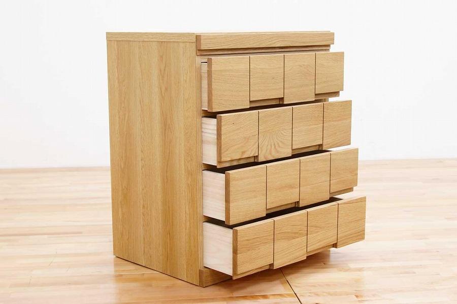 仏壇台 下台 チェスト 幅60 スライドカウンター付き 引き出しタイプ「ARK-アーク」ホワイトオーク材 大川家具 木製 無垢材【丸田木工】