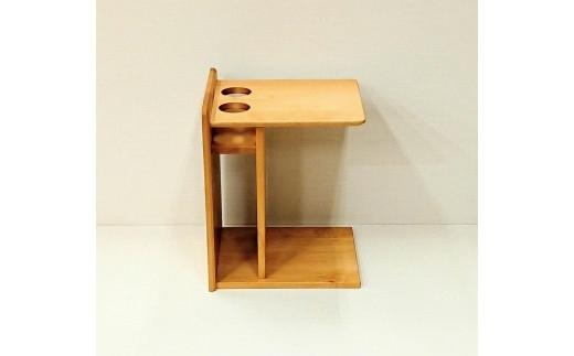 サイドテーブル ナイトテーブル 棚付き 収納 コの字 寝室 憩 アルダー 大川家具