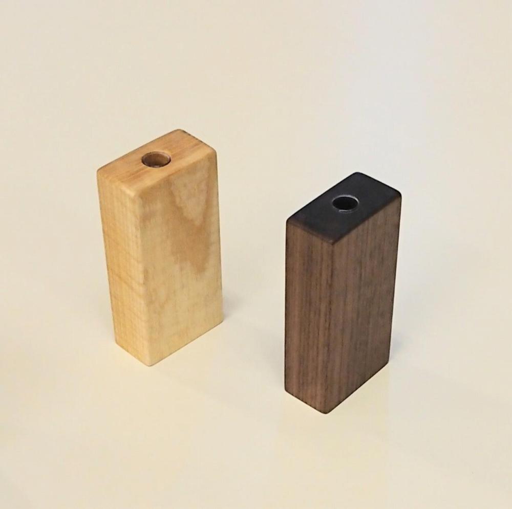 一輪挿し フラワーベース 花瓶 木製 和風 ２個セット 長方形