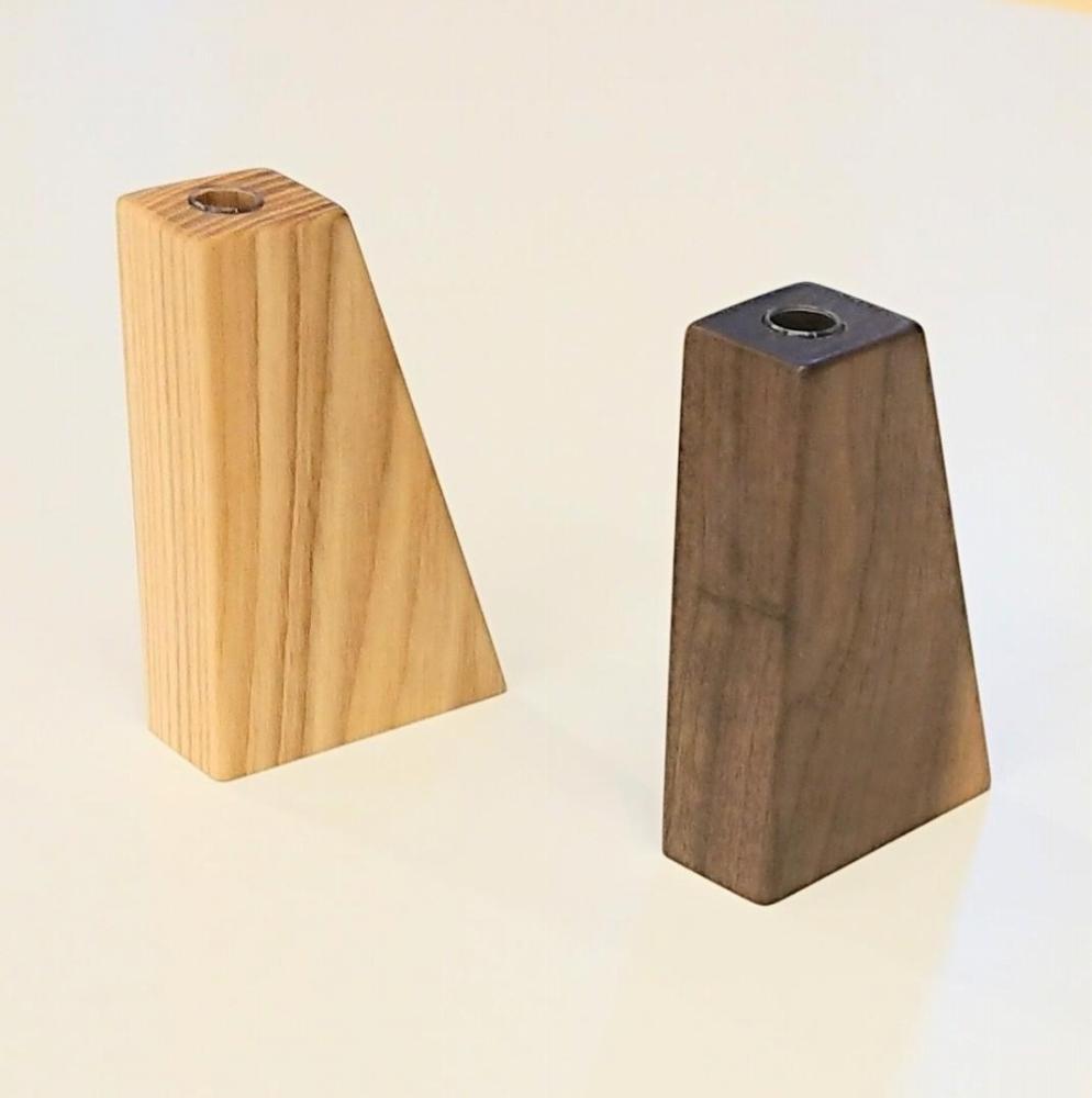 一輪挿し 花瓶 フラワーベース 木製 和風 ２個セット 台形