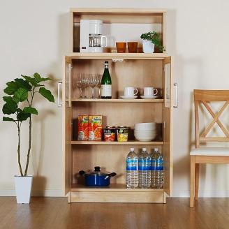 Rank ランク 75キャビネット 幅75 高さ150 ヨーロピアンメープルのナチュラルキャビネット