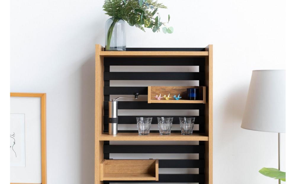 シェイド 60シェルフ 幅59.9 奥行45 高さ180 ミックスカラーでナチュラルシックなダイニングボード