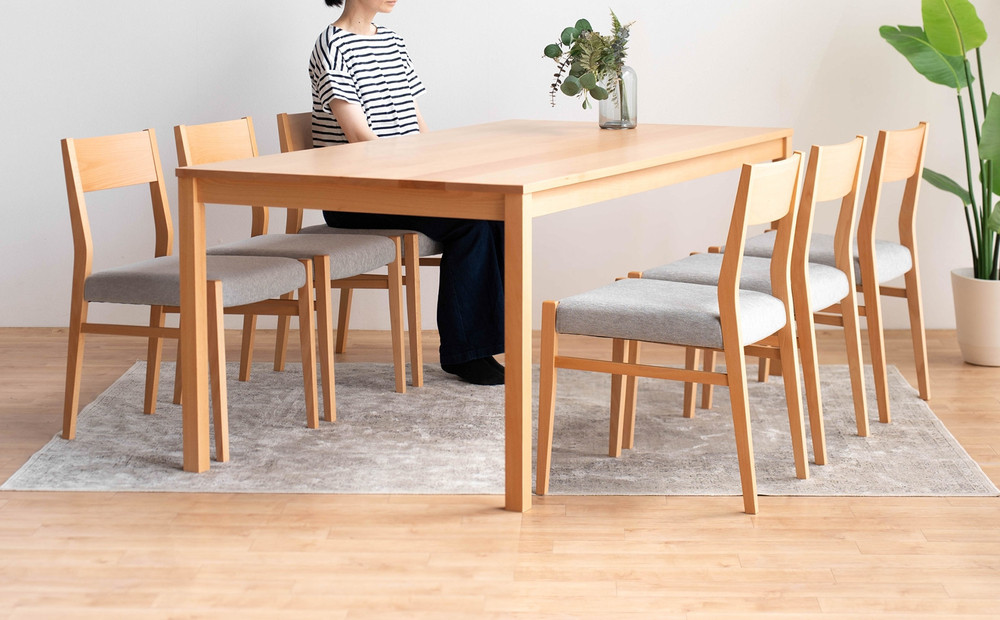 DT01 DC01 7点 180 ダイニングセット ビーチクリア アネルカグレー テーブル 椅子