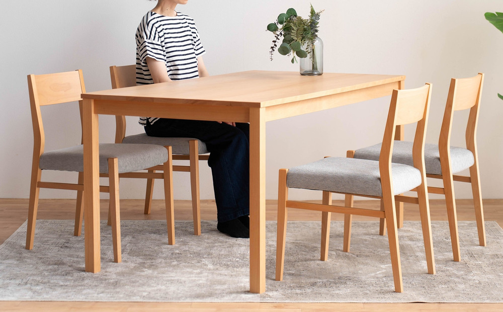 DT01 DC01 5点 150 ダイニングセット ビーチクリア アネルカグレー テーブル 椅子