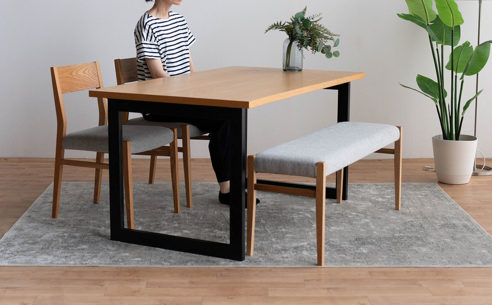 DT02 DC01 BC01 4点 ダイニングセット オーク アネルカグレー テーブル 椅子 ベンチ