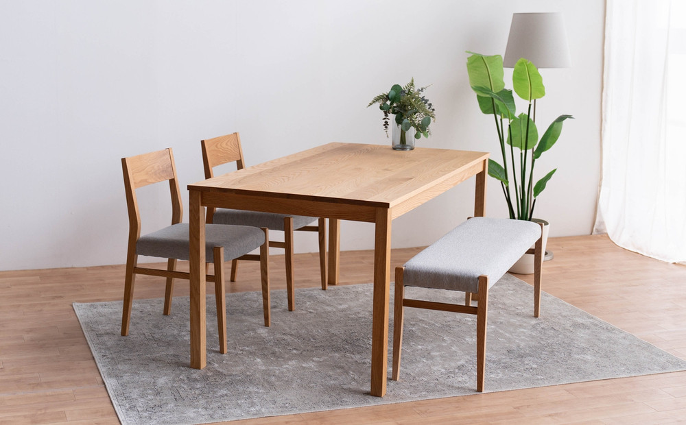 DT01 DC01 BC01 4点 ダイニングセット オーク アネルカグレー テーブル 椅子 ベンチ