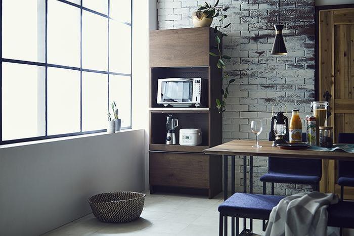 ダイニングボード オウル 70サイズ　上：ダイニングボード＋下：レンジボード／オーク