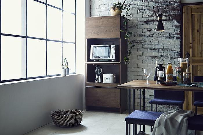 ダイニングボード オウル 70サイズ　上：レンジボード＋下：ダイニングボード／オーク