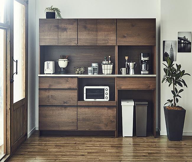 ダイニングボード オウル 70サイズ　上：レンジボード＋下：ダスト／オーク