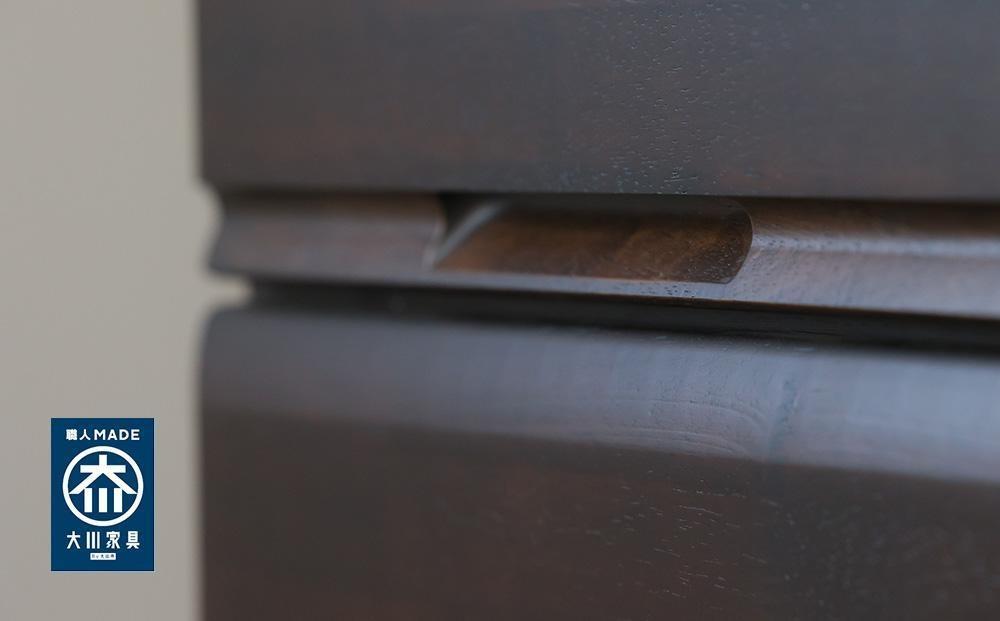 大川家具 チェスト ミニ 幅40cm 引出し 5段 サイド 収納 ブラウン