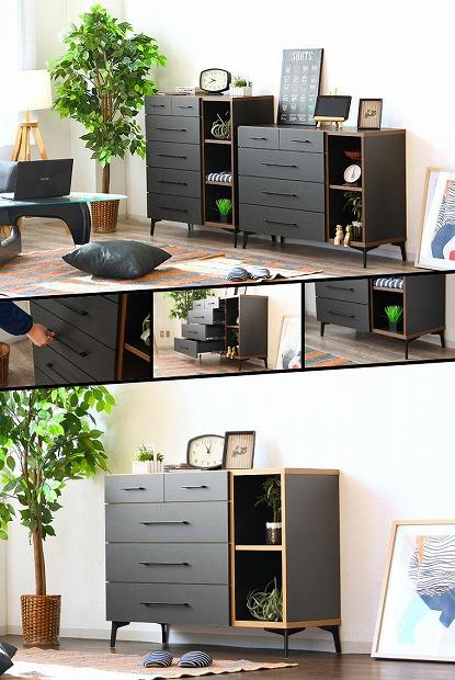 チェスト 4段 収納チェスト ローチェスト 幅110cm 引出し 収納ラック 木製家具 ナチュラル