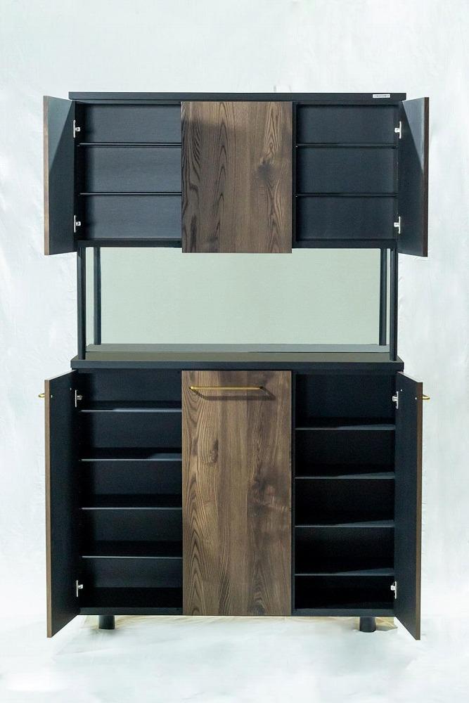 大川家具　シューズボックス　ゾロ ハイタイプ 1200HOP（BR) 幅120cm 高さ189.5cm ブラック基調 モダン　国内製造