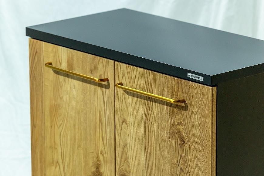 大川家具　シューズボックス　ゾロ ロータイプ 800L（NA) 幅80cm 高さ93.8cm ブラック基調 モダン 　国内製造