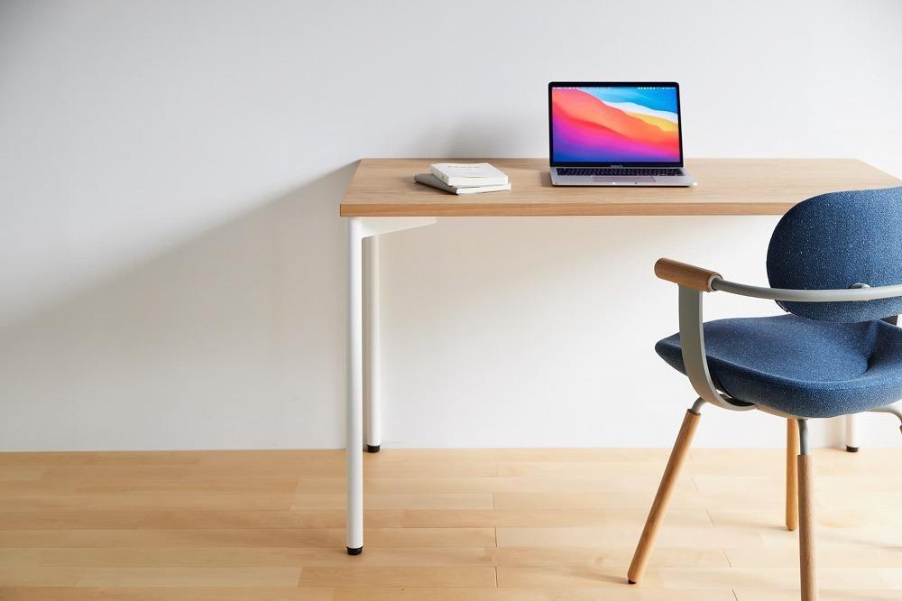 パソコンデスク シンプル デスク WAAKdesk TypeA 120 天板オーク | 脚ホワイト