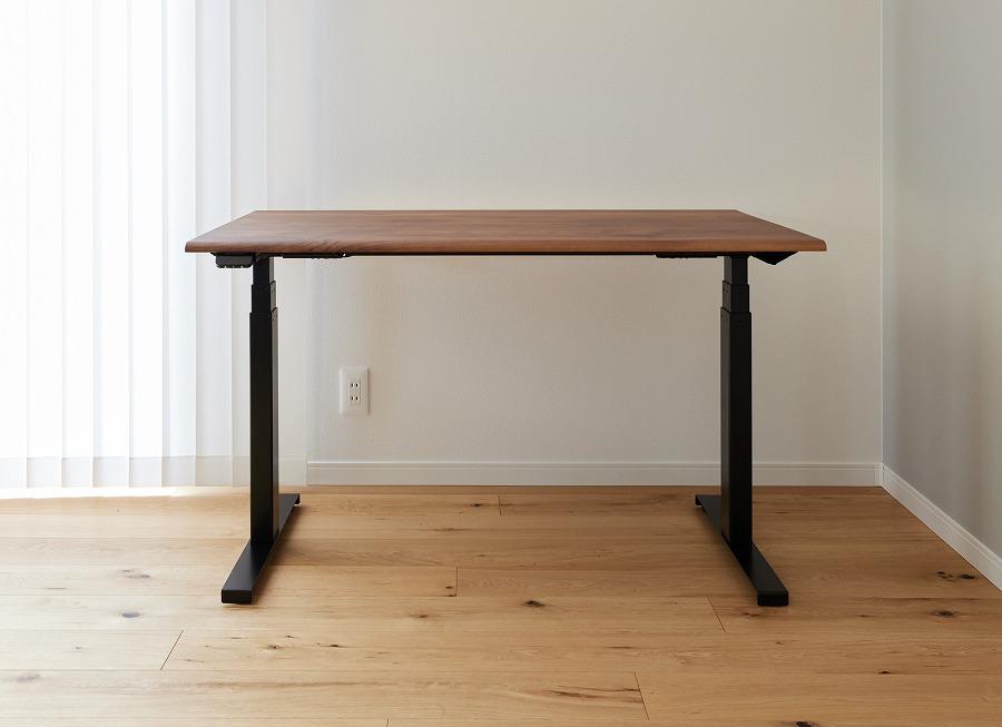 【幅120cm】【ウォールナット】 電動昇降デスク 無垢材 パソコンデスク WAAKstandingPro