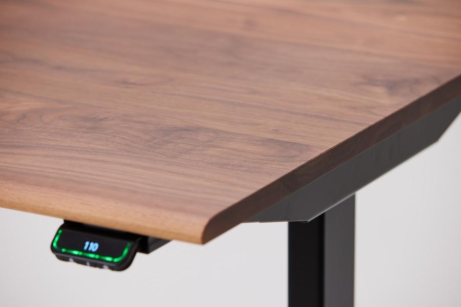 【幅120cm】【ウォールナット】【ミニシェルフ付】 電動昇降デスク 無垢材 パソコンデスク WAAKstandingPro